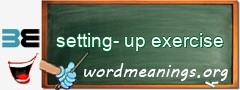 WordMeaning blackboard for setting-up exercise